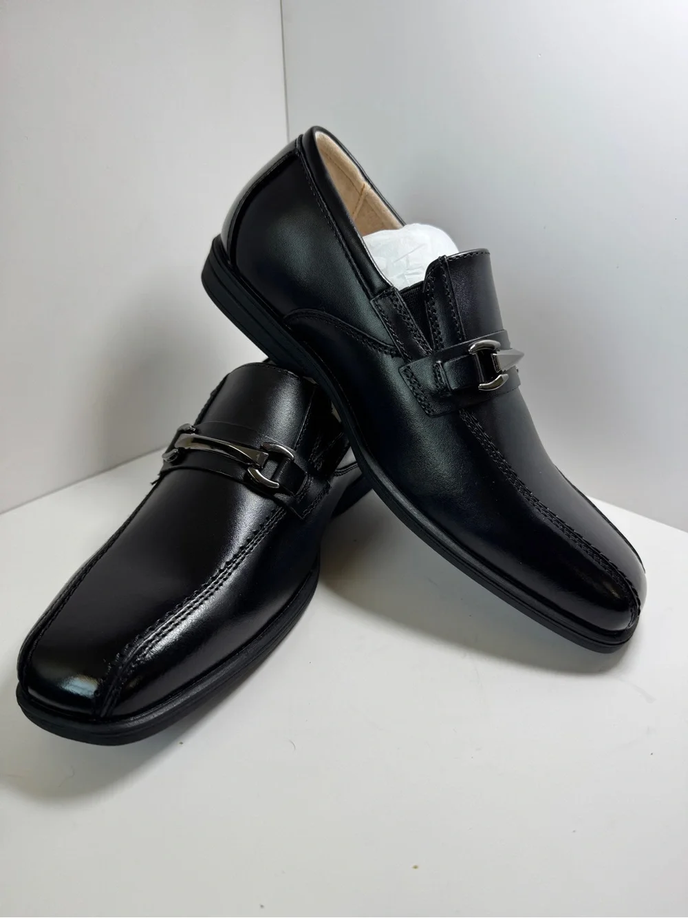 Boys Florsheim Black Slip-On Loafers